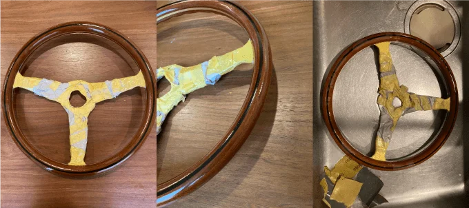 ジムニー ナルディ ウッドステアリング ウレタン クリア 塗装