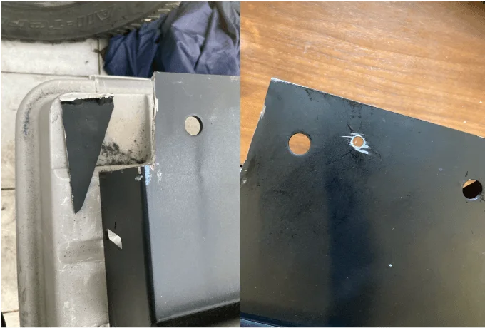 ジムニー スペアタイヤブラケット カット 穴を開ける