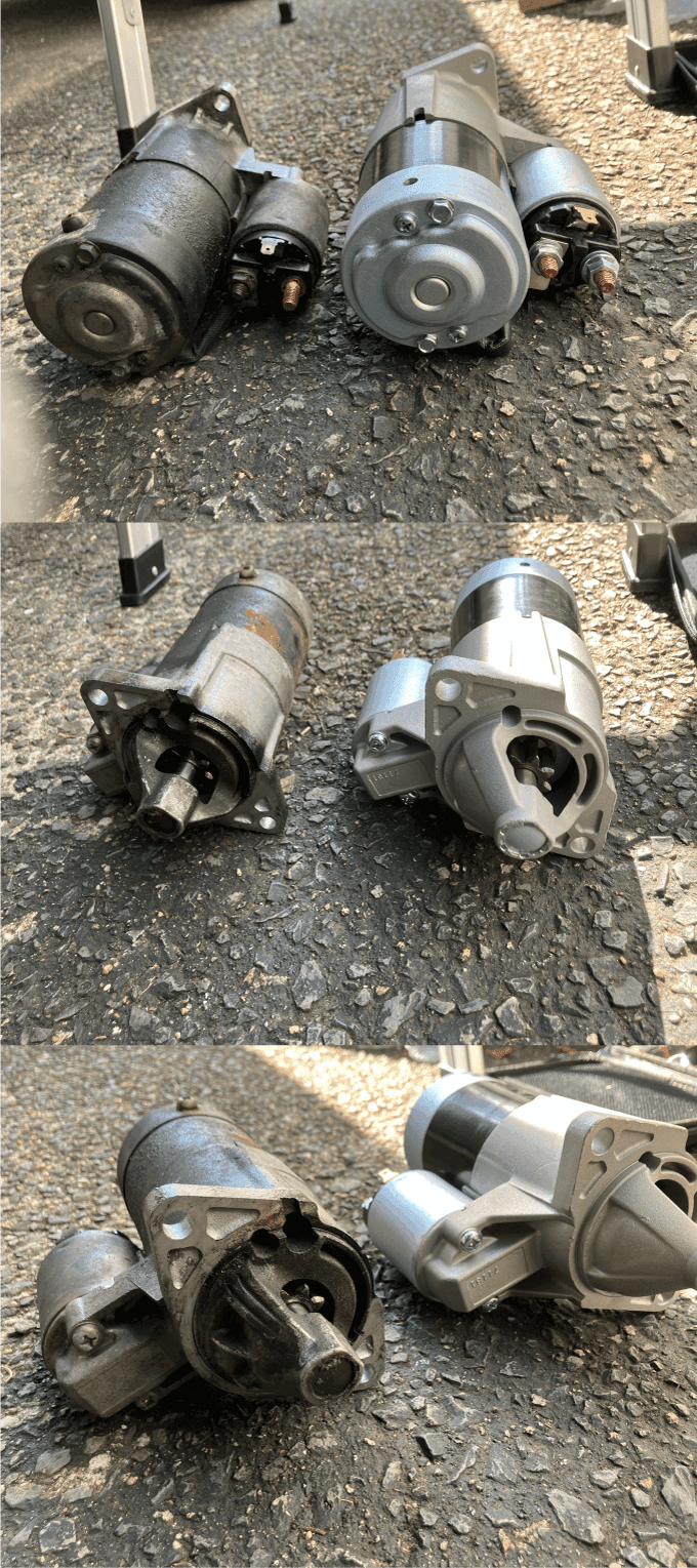 ジムニー スターターモーター リビルト 交換 取り外し 比較