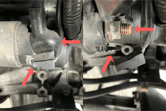 ジムニー スターターモーター 交換 方法配線 取り外し